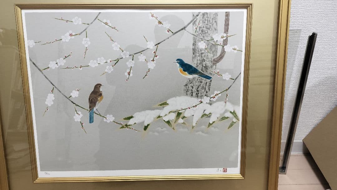 上村淳之作　待春　版画
