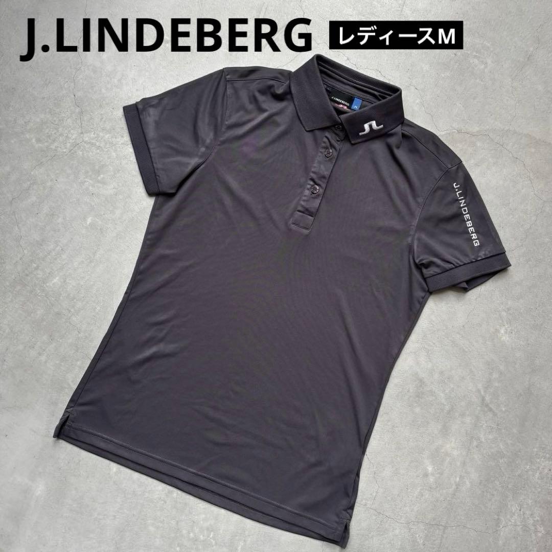 J.LINDEBERG ジェイリンドバーグ ロゴ刺繍 半袖ポロシャツ M