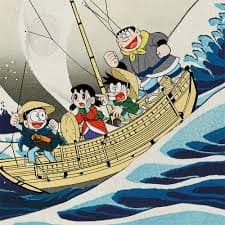 ドラえもん浮世絵シリーズ10周年記念作品 「富嶽三十六景 神奈川沖浪裏」