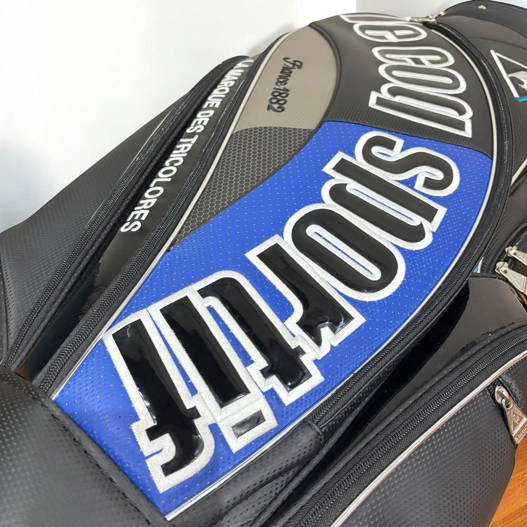 【廃盤・極上品】ルコック 9.5型 6分割 キャディバッグ エナメル 黒 青