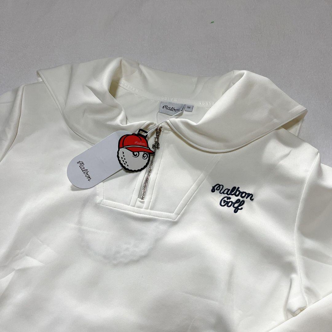 新品　マルボン　Malbon golf　ゴルフ　トップス　ホワイト　M
