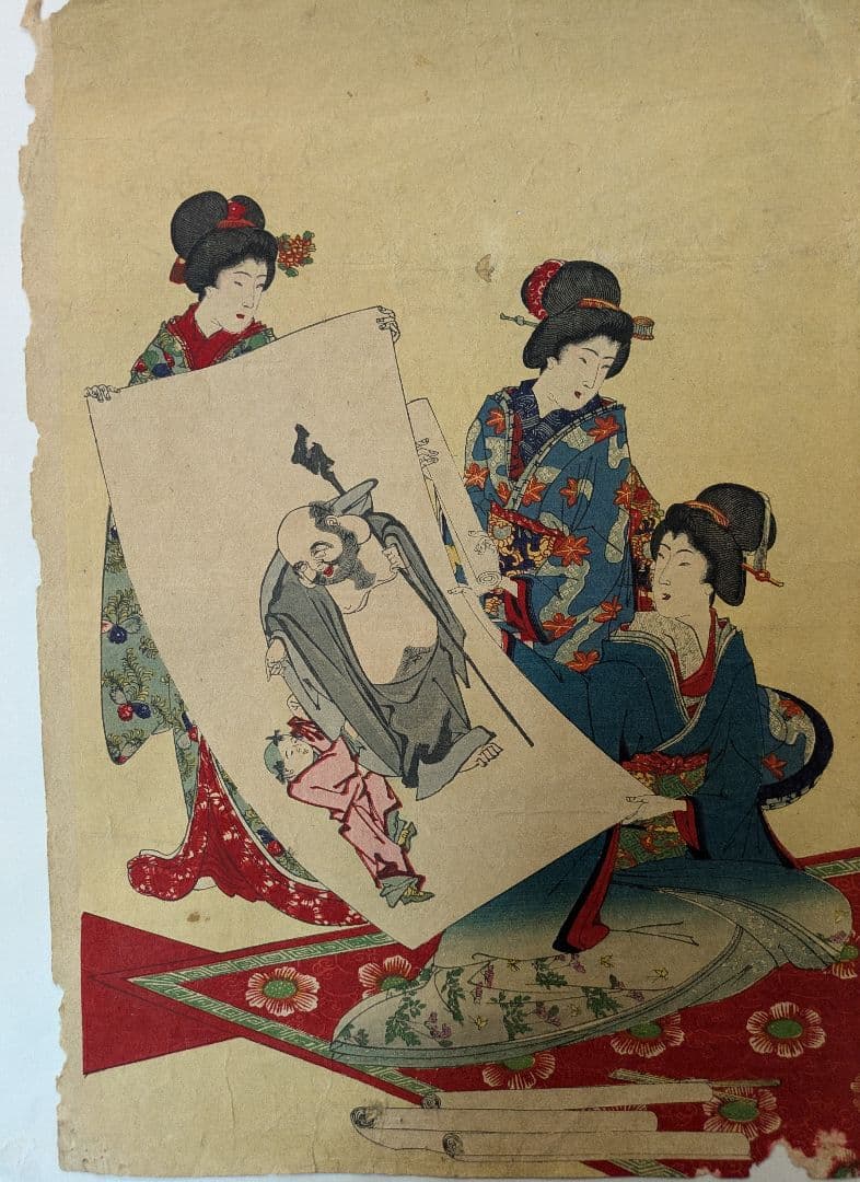 版画-江戸時代-浮世絵-木版画-浮世絵-アート-周延の女禮式書画