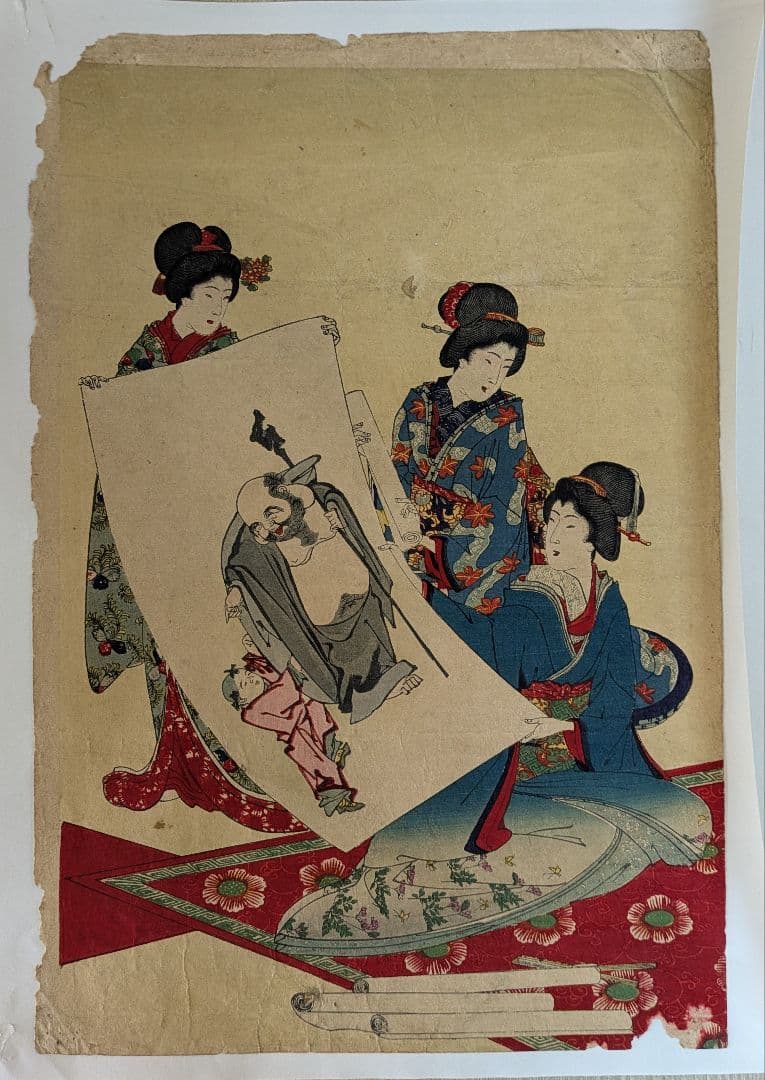 版画-江戸時代-浮世絵-木版画-浮世絵-アート-周延の女禮式書画
