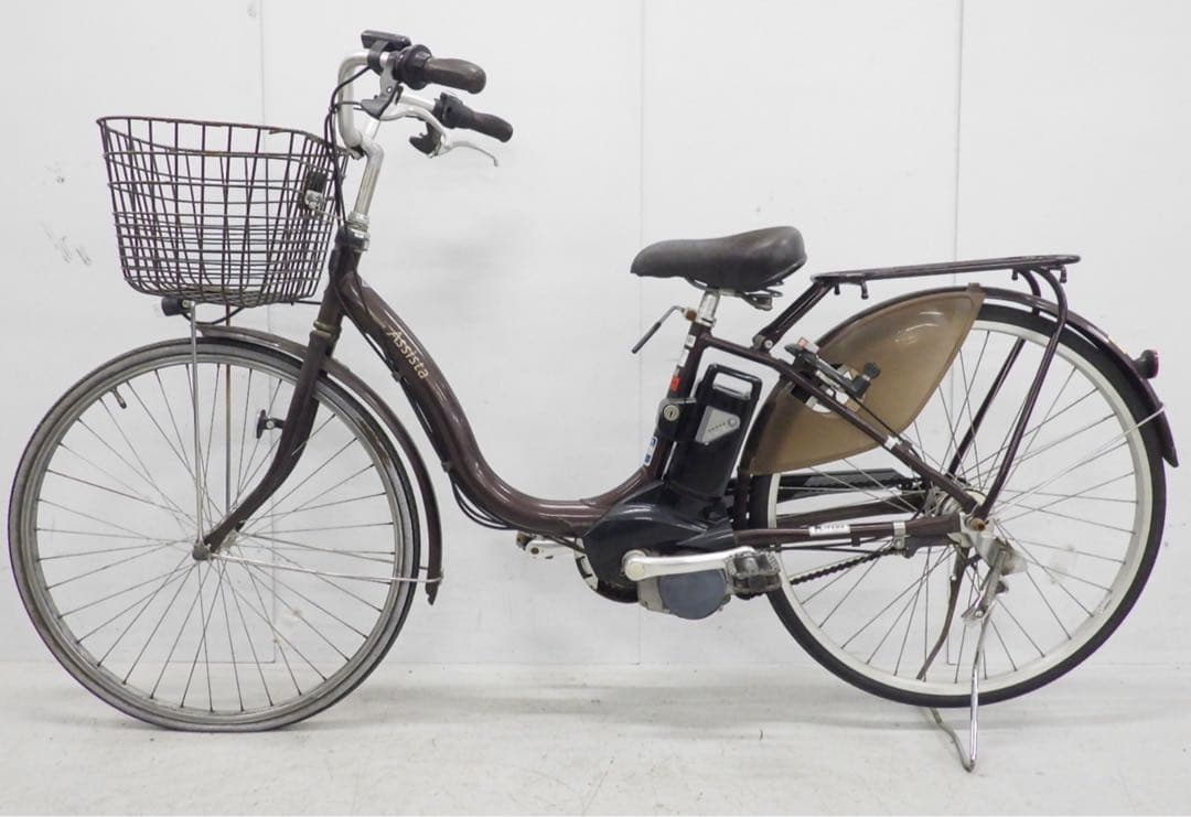 電動アシスト自転車　BRIDGESTONE　アシスタ　茶色