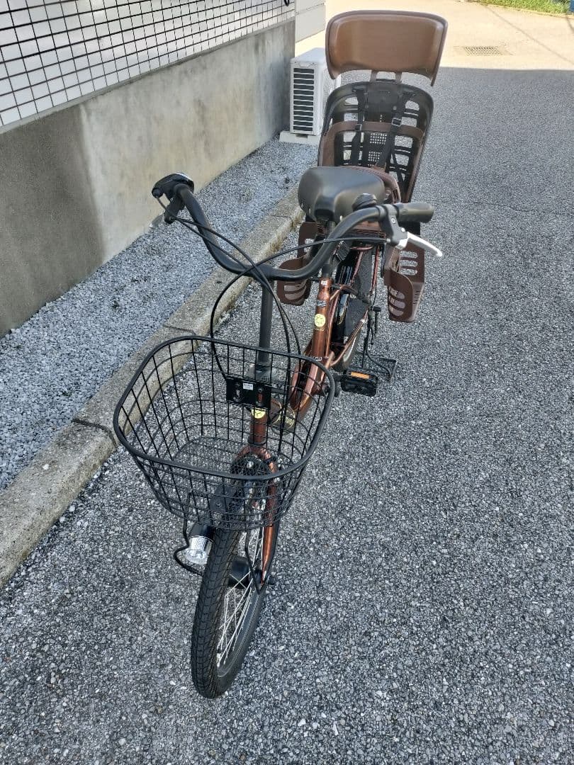 非電動自転車　電動アシスト自転車 チャイルドシート付き ブラウン　子供乗せ自転車