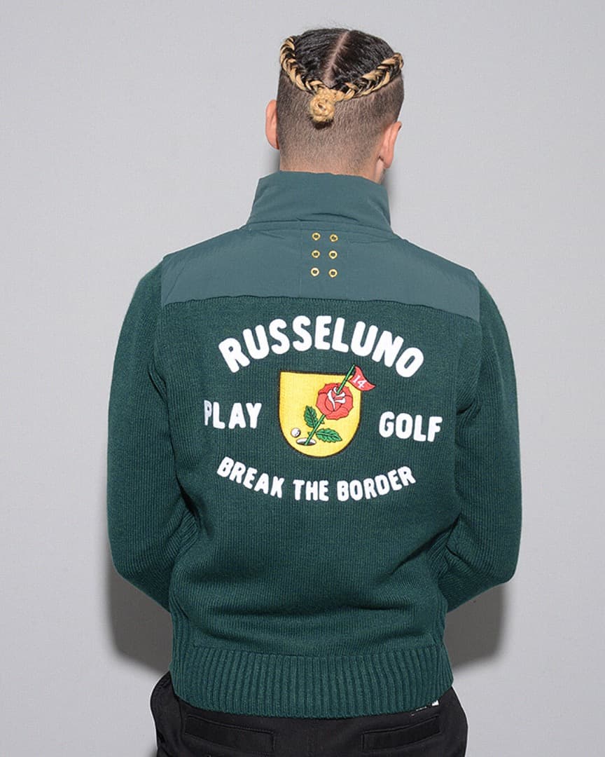 【size5】秋冬 ラッセルノ Russeluno 中綿ニット ブルゾン緑