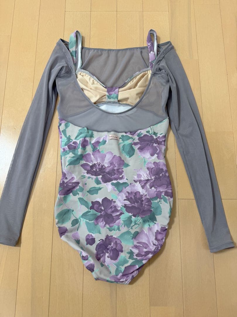 美品StinaスティナバレエレオターMサイズ リボン長袖 花柄 10th