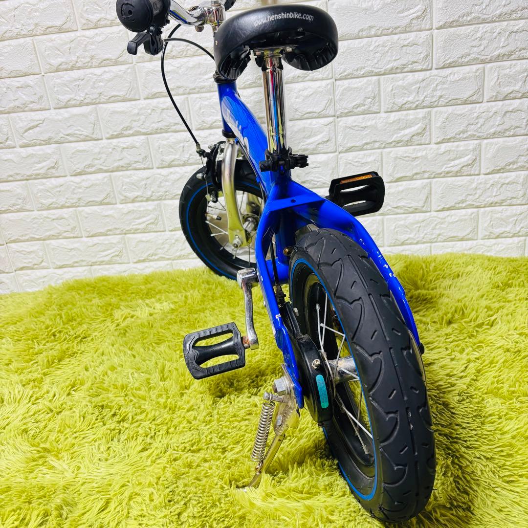 へんしんバイク 12インチ バランスバイク ブルー 青　ペダル　スタンド付