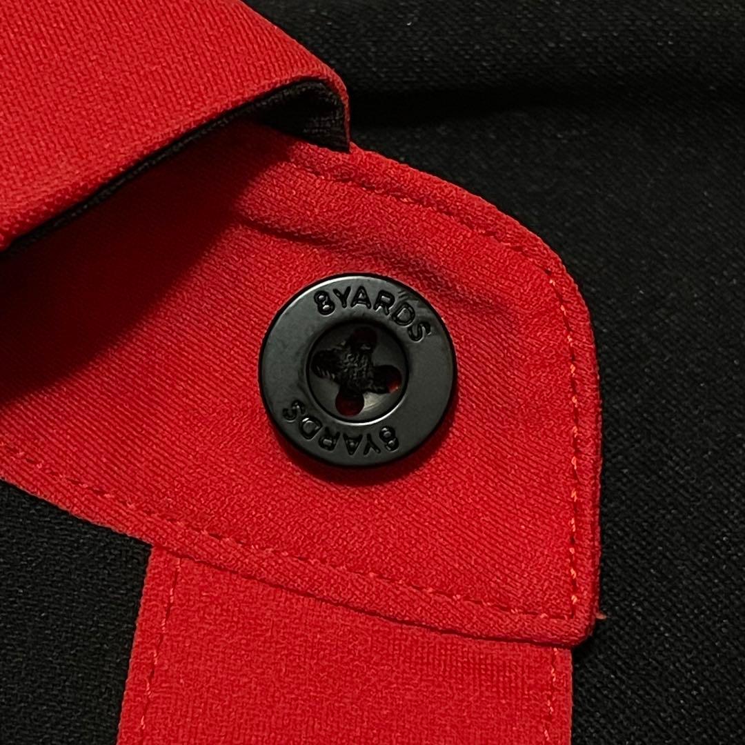 レア 美品 8Yards バイカラー ドライポロシャツ ゴルフ ブラック レッド