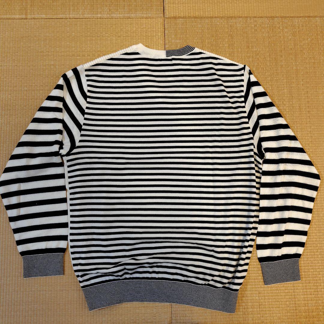 LANVIN SPORT ストライプ Vネック長袖シャツ ゴルフウェア