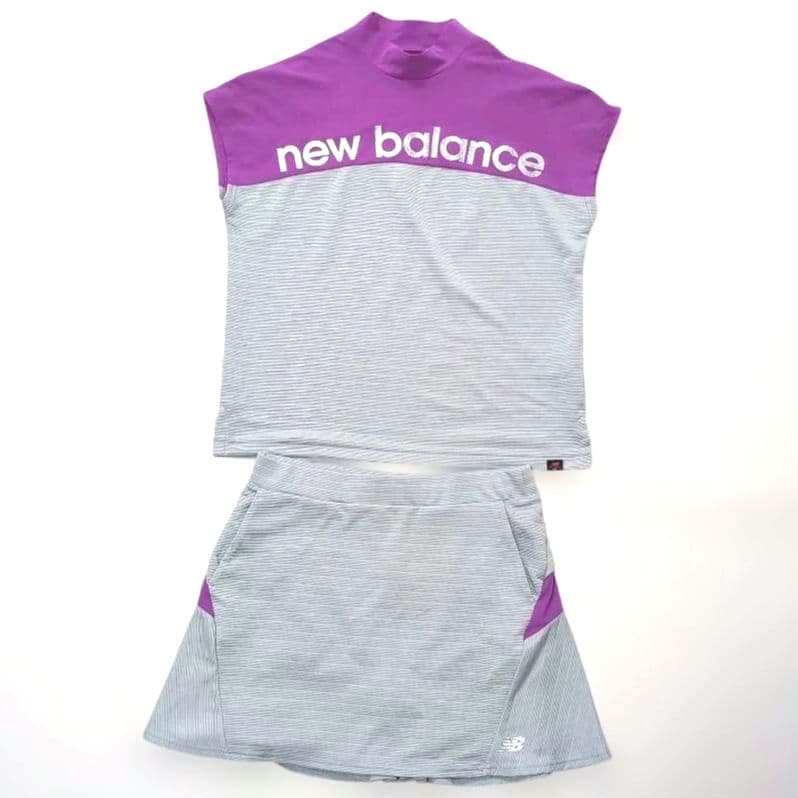 美品　new balance ゴルフウェアセット 紫×グレー　サイズ1