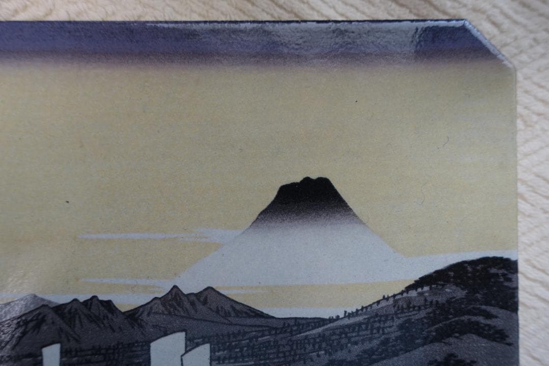 B47　陶板　近江八景　浮世絵　瀬田　夕照