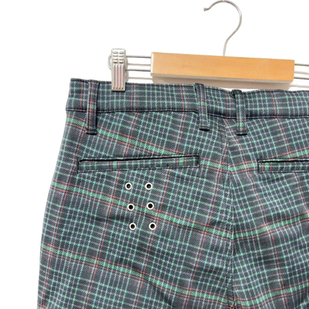 新品 ラッセルノ ゴルフ ストレッチ ウォーム チェック パンツ ネイビー M
