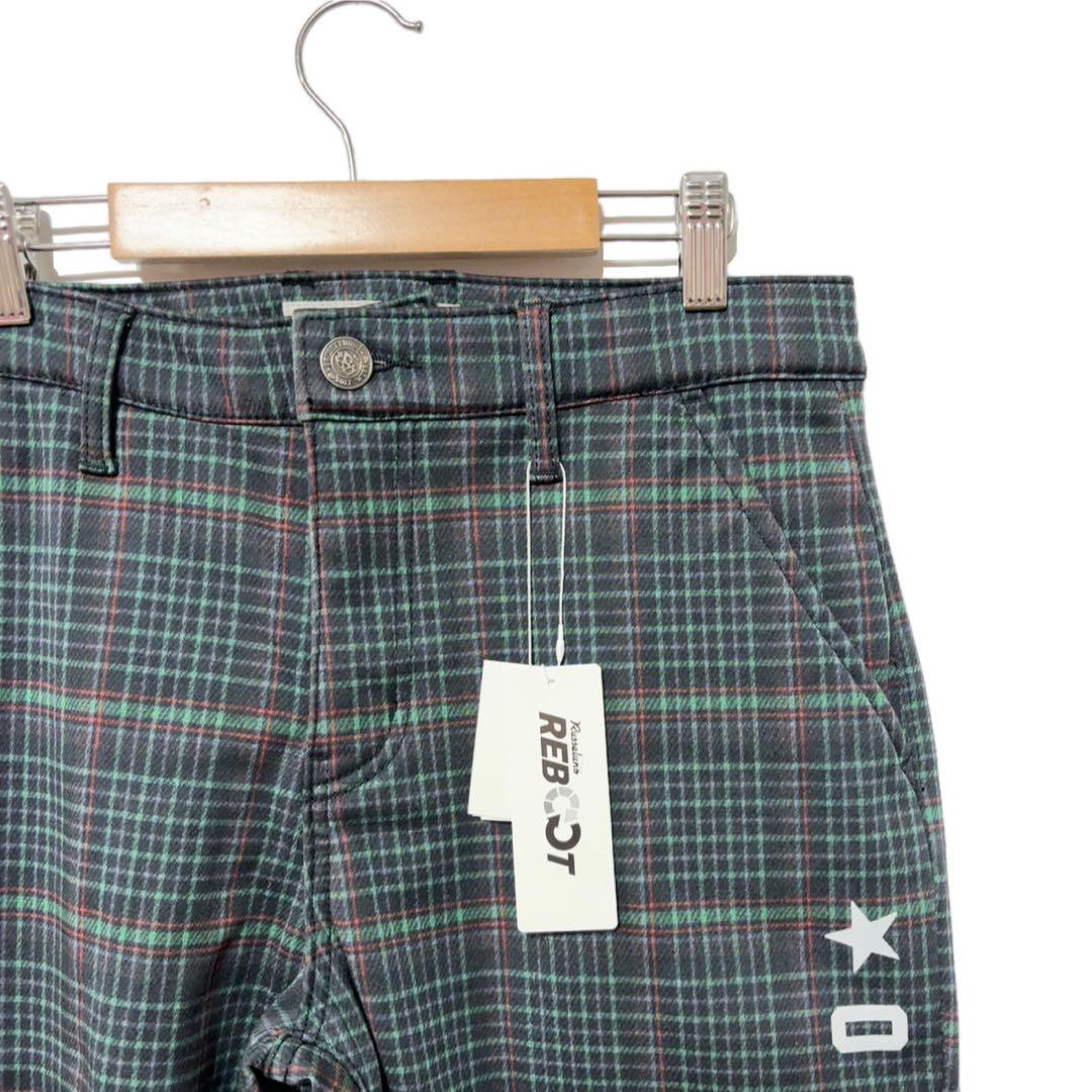 新品 ラッセルノ ゴルフ ストレッチ ウォーム チェック パンツ ネイビー M