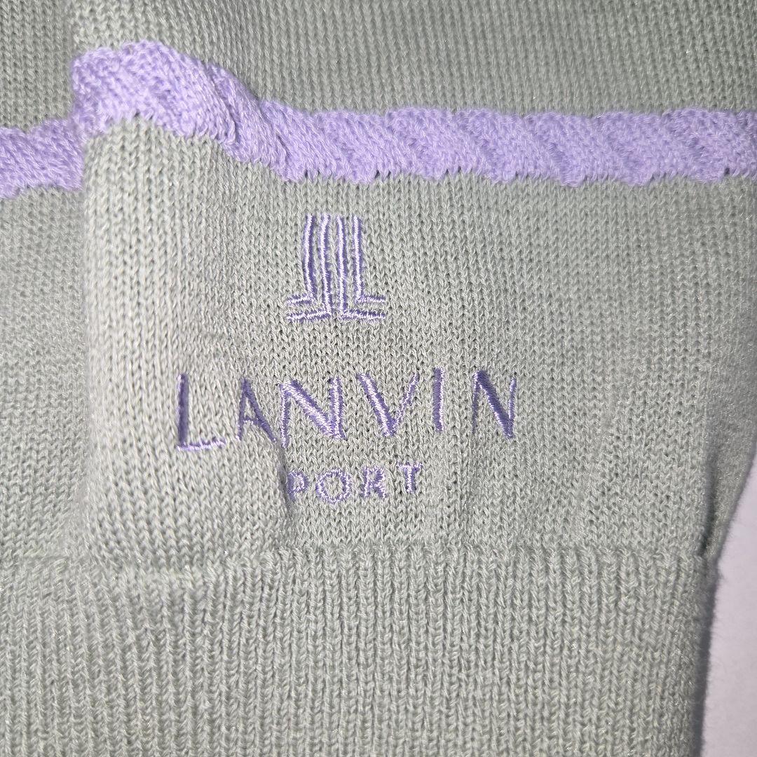 未使用タグ無LANVIN SPORT ラベンダー長袖ポロ40&綿春セーター 40