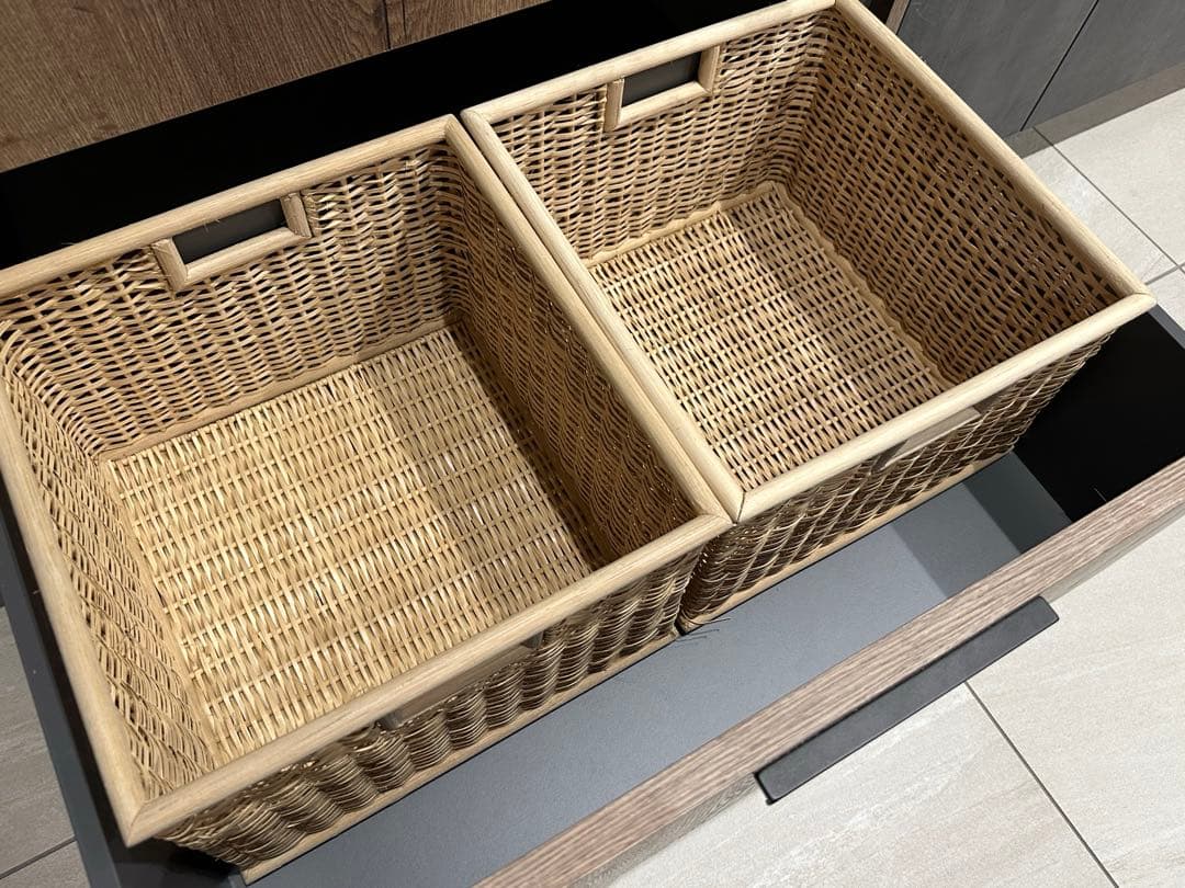 無印良品　重なるリブ材バスケット　大4個セット