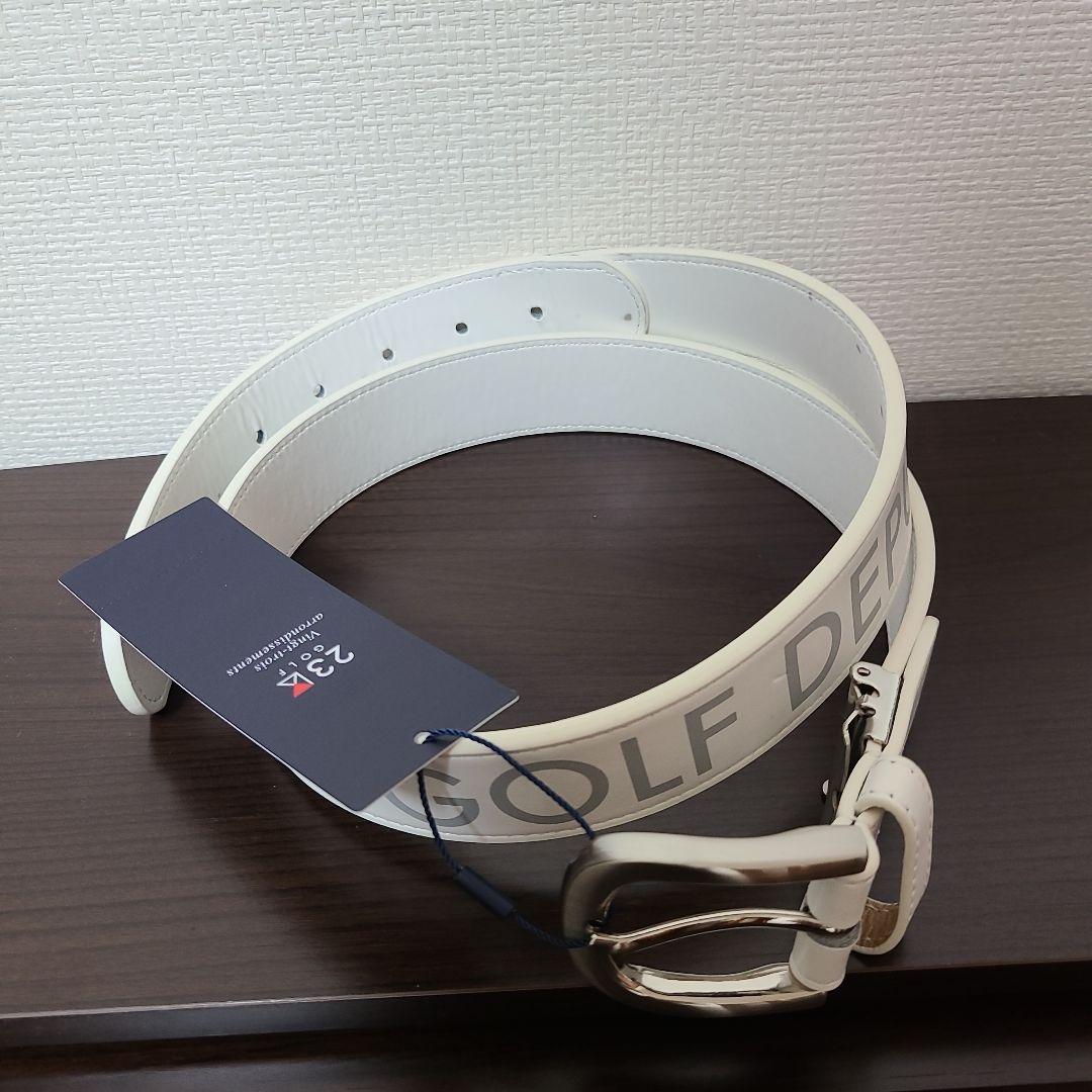 【新品】23区GOLF ホワイト ベルト サイズF