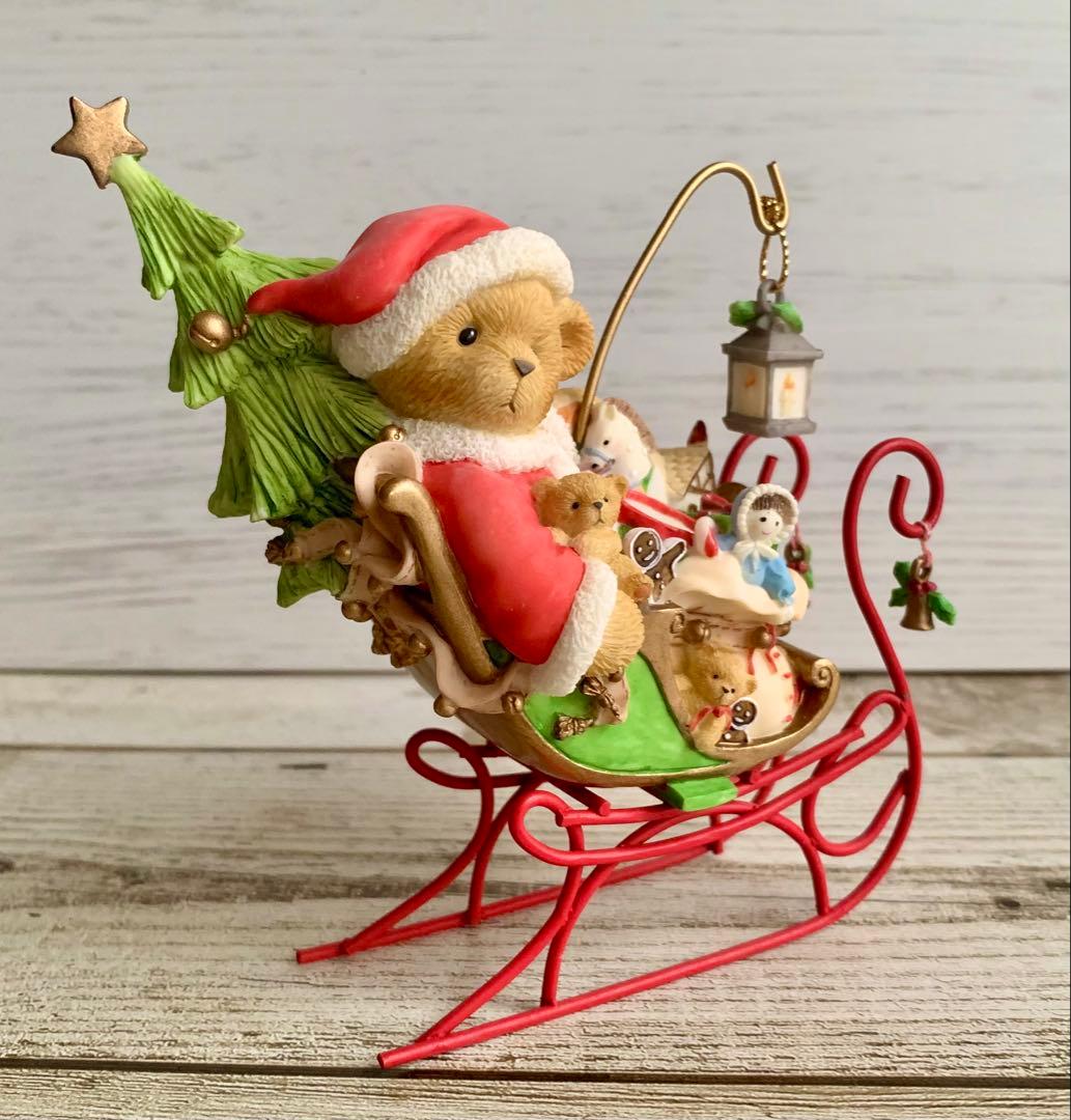 Cherished Teddies そりに乗ったサンタ くま クリスマス