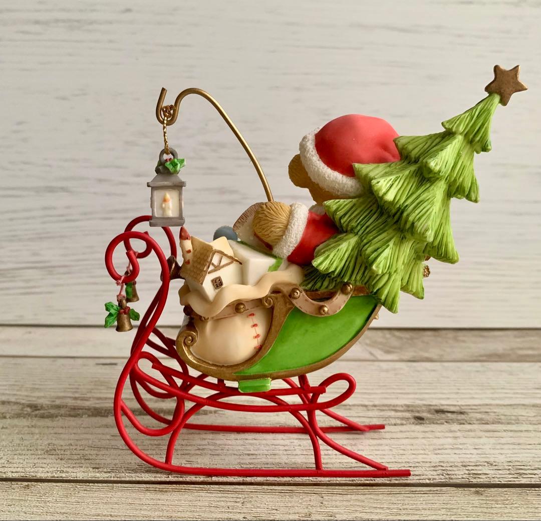 Cherished Teddies そりに乗ったサンタ くま クリスマス
