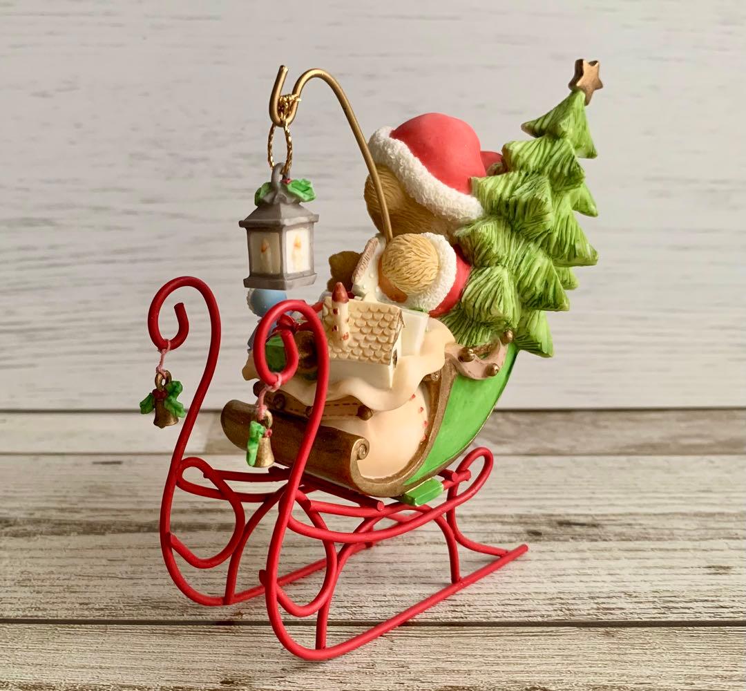 Cherished Teddies そりに乗ったサンタ くま クリスマス