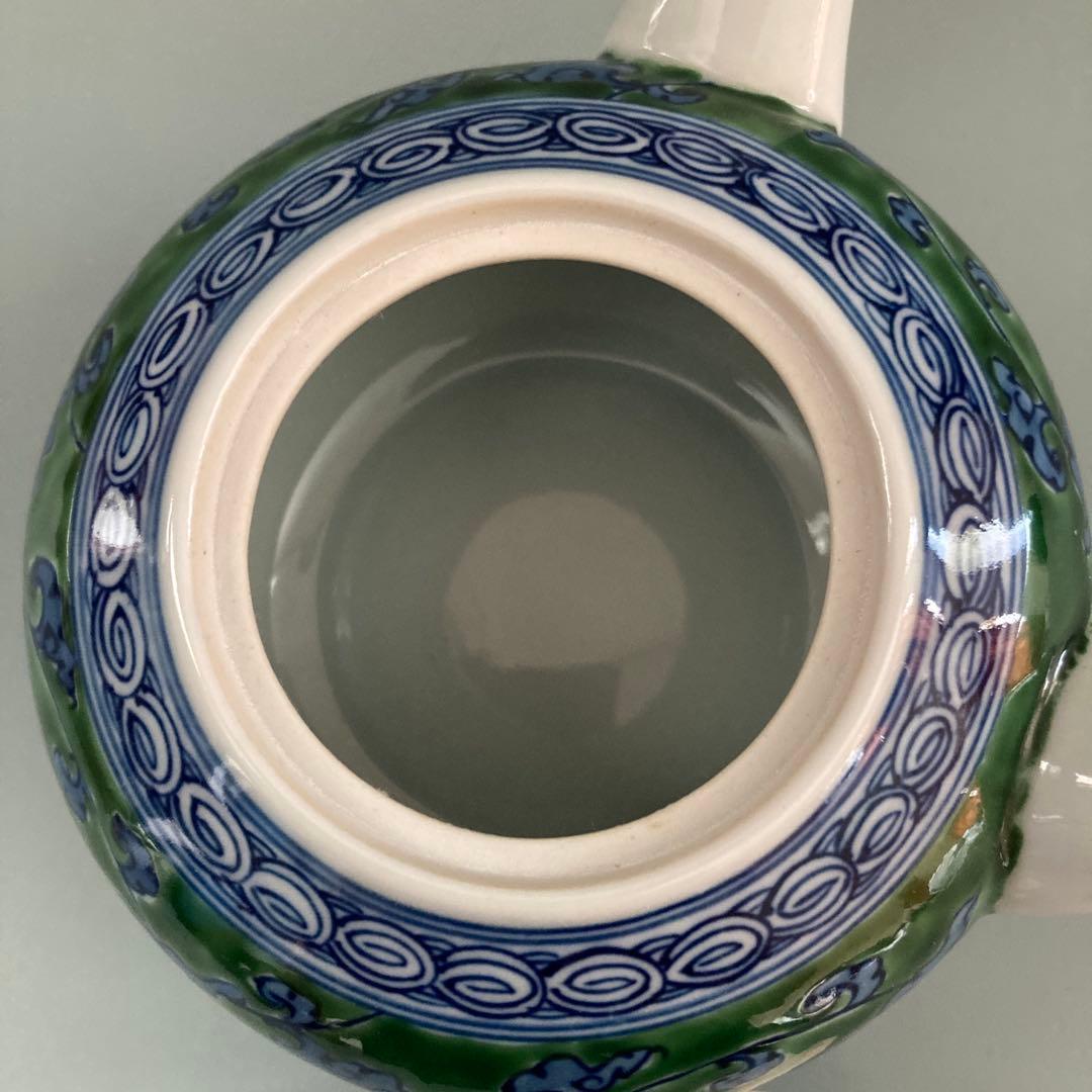 有田焼　源右衛門窯　緑彩唐草急須 （小茶器揃のバラ売）