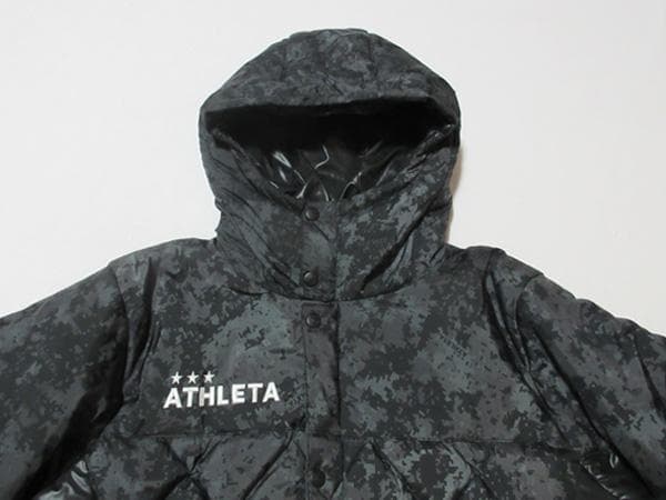 ATHLETAアスレタ迷彩カモフラージュ柄ベンチコートロングコートMフットサル