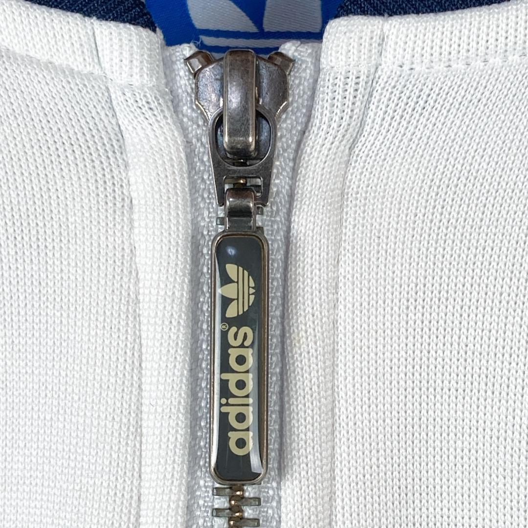 アディダス トラックトップジャケット Ｍサイズ　トレフォイルロゴ刺繡 白 紺 赤
