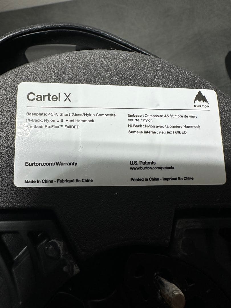 23-24 Cartel X Reflex バートン ビンディング ブラック M