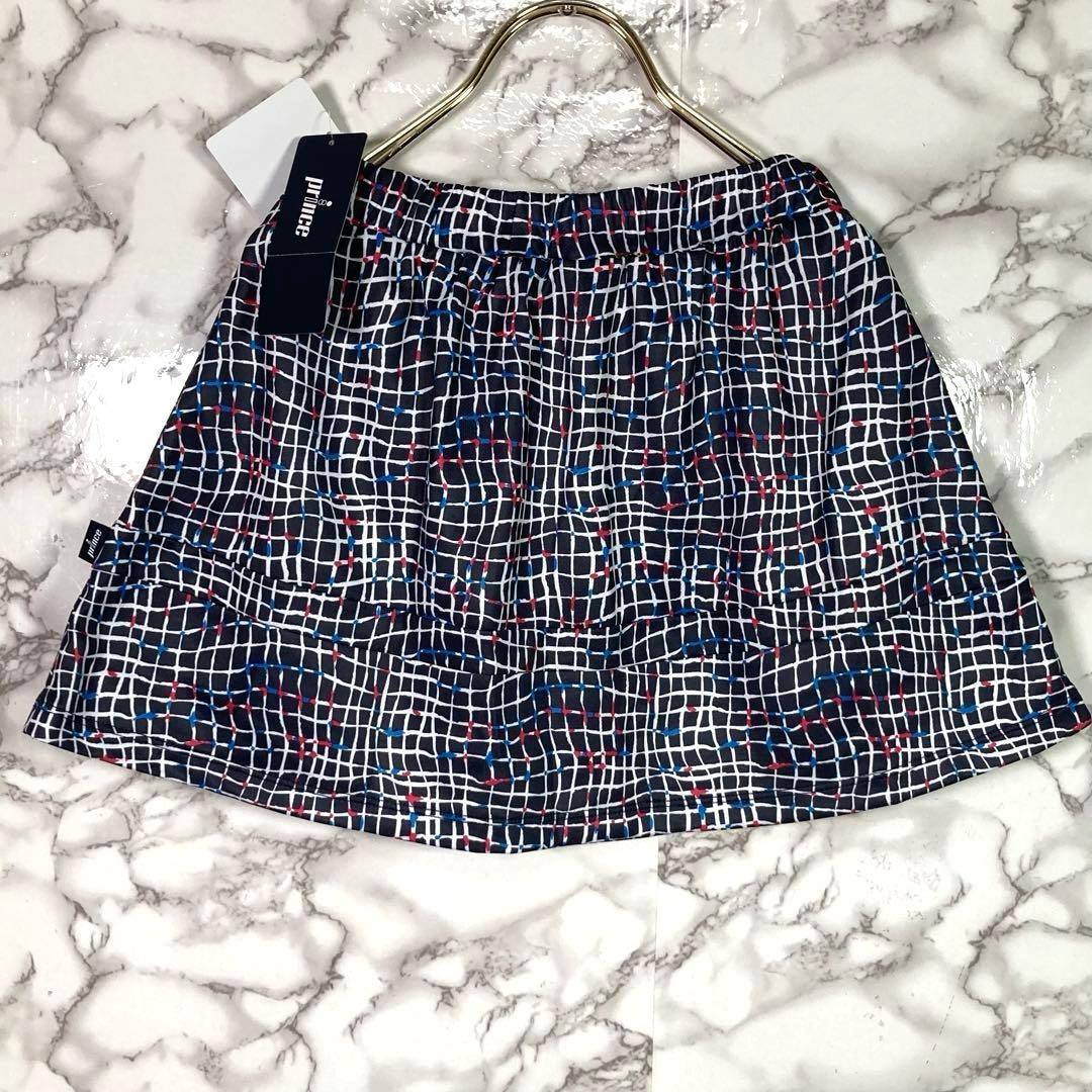 美品　Prince　（M）　総柄テニススカート　スコート　ネイビ