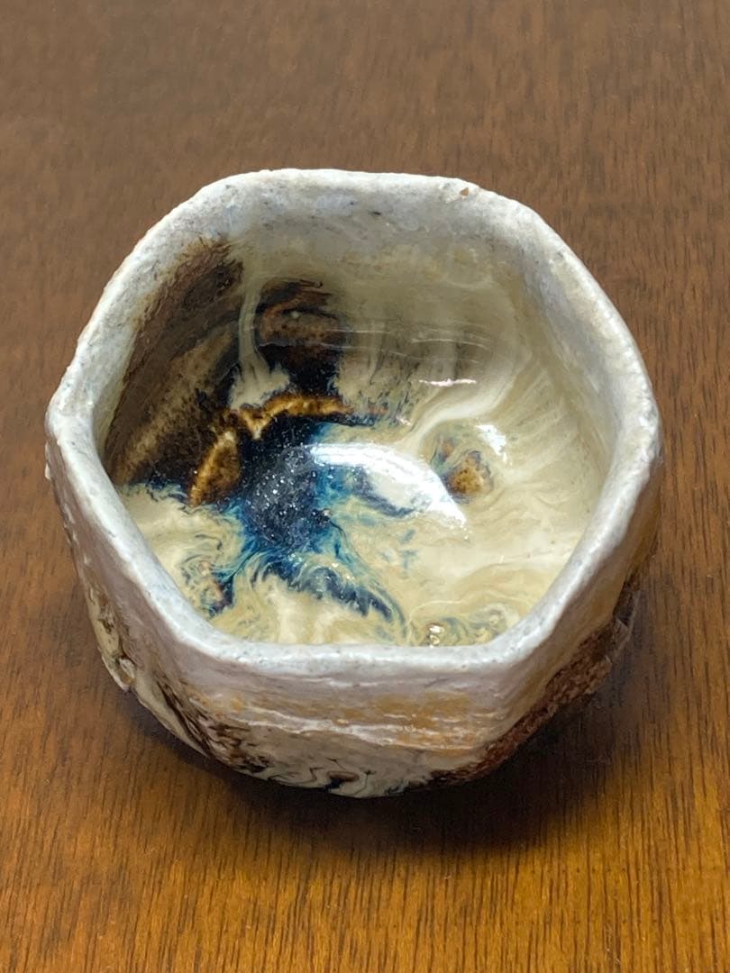 西端　正　灰釉　ぐい呑（丹波立杭焼）