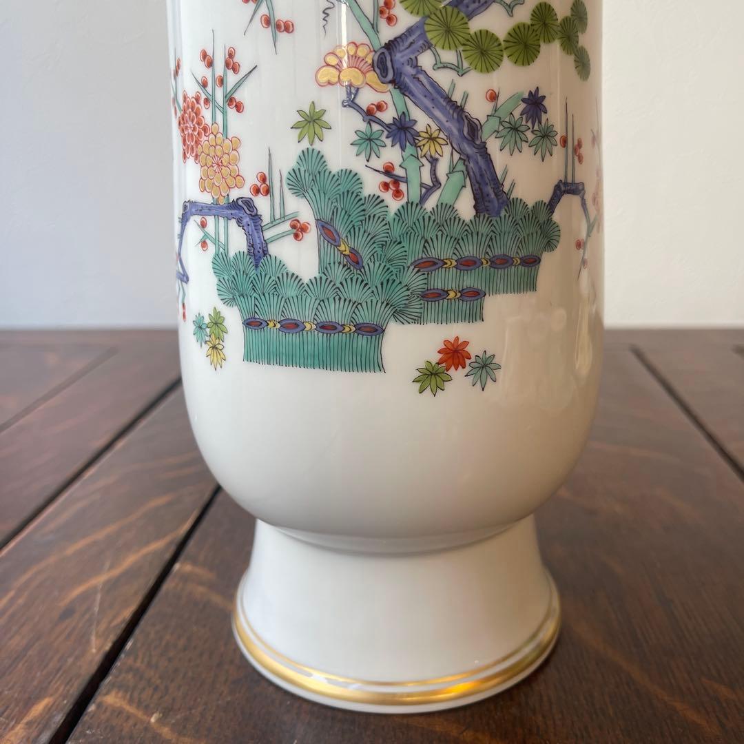 大型 Meissen 柿右衛門様式 花瓶 花器 シノワズリ 金彩 マイセン