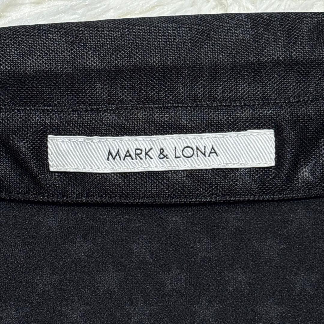 近年モデル MARK&LONA 黒 ブラック ポロシャツ スカル刺繍 S ゴルフ