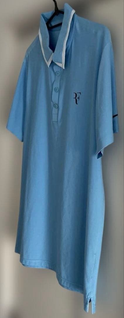NIKE ナイキ　テニス　RF ポロシャツ　水色　M ③ フェデラー