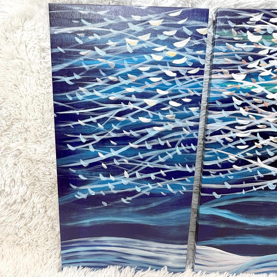 油彩画SHOP ART 油彩画 冬の森 5枚組 北欧 モダン インテリア