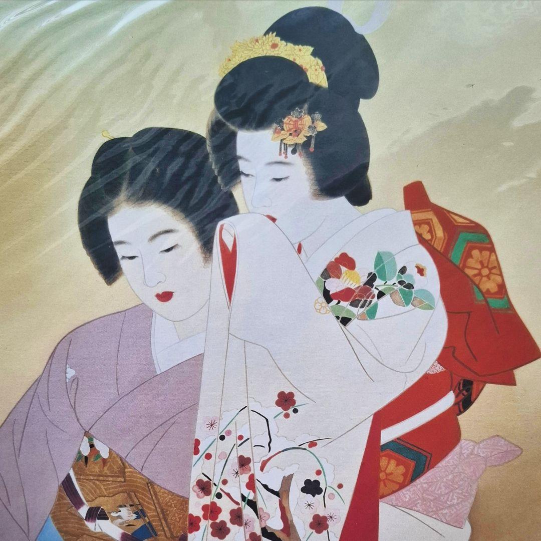 【未開封・複製画】伊東深水 ささやき 昭和36年（1961） 名都美術館 色紙