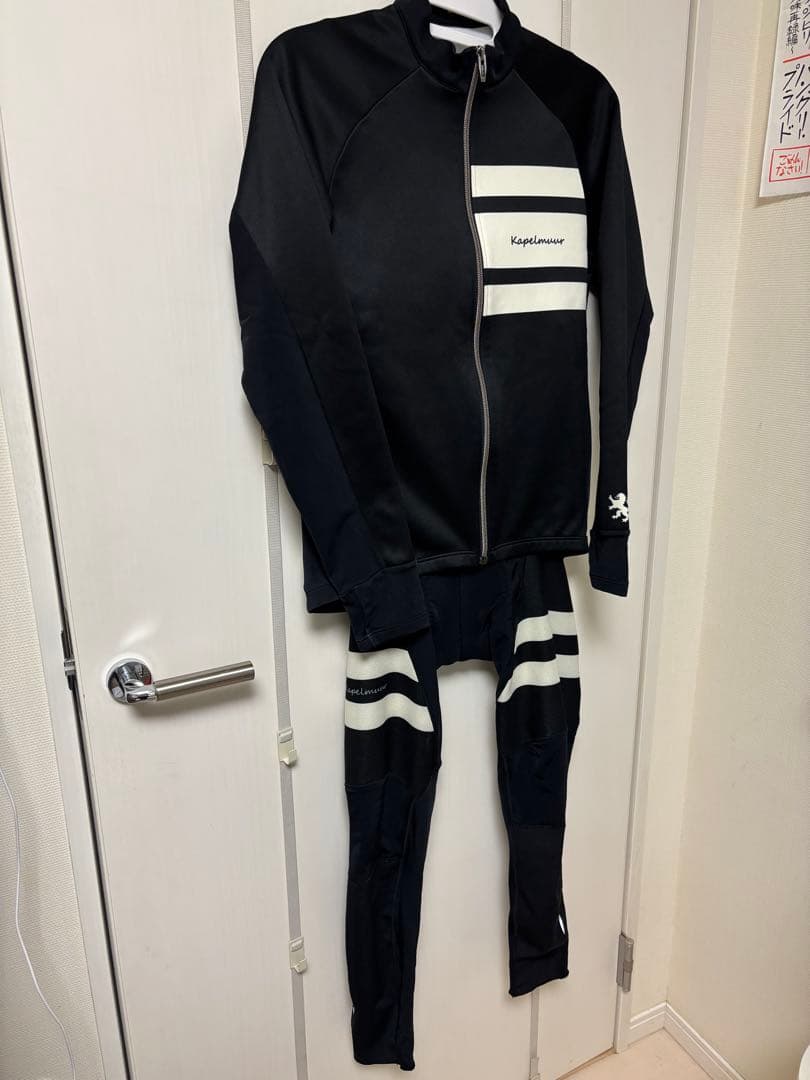 Kapelmuur サイクルジャージ 上下セットブラックカペルミュールM 裏起毛