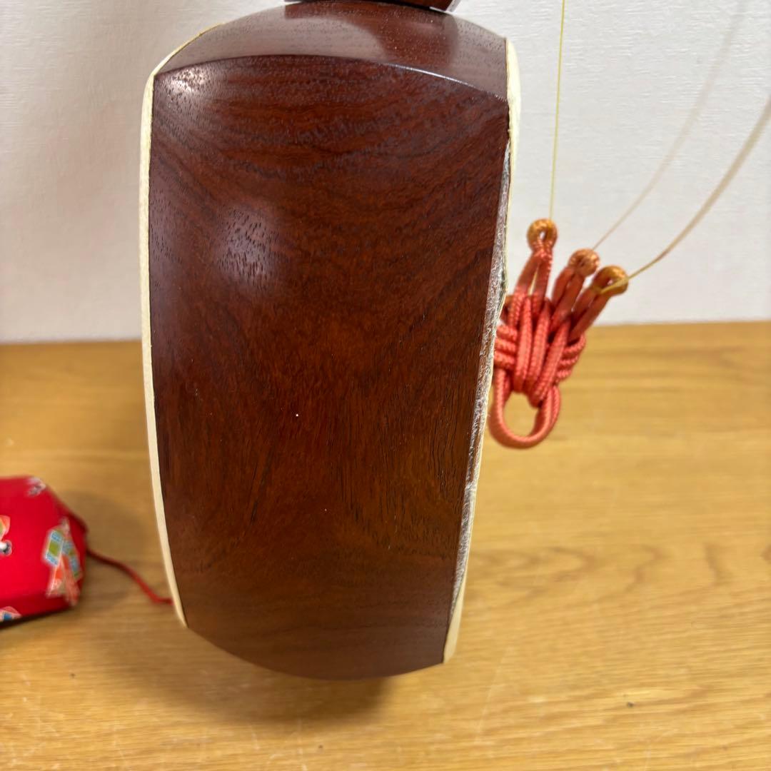 三味線 人工皮 花梨系？ 中棹 練習用 和楽器