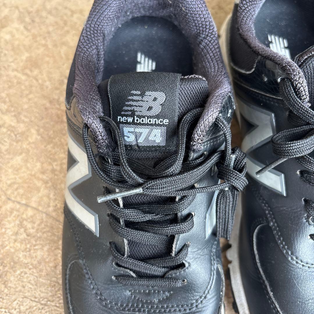 New Balance 574 ブラック ゴルフシューズ