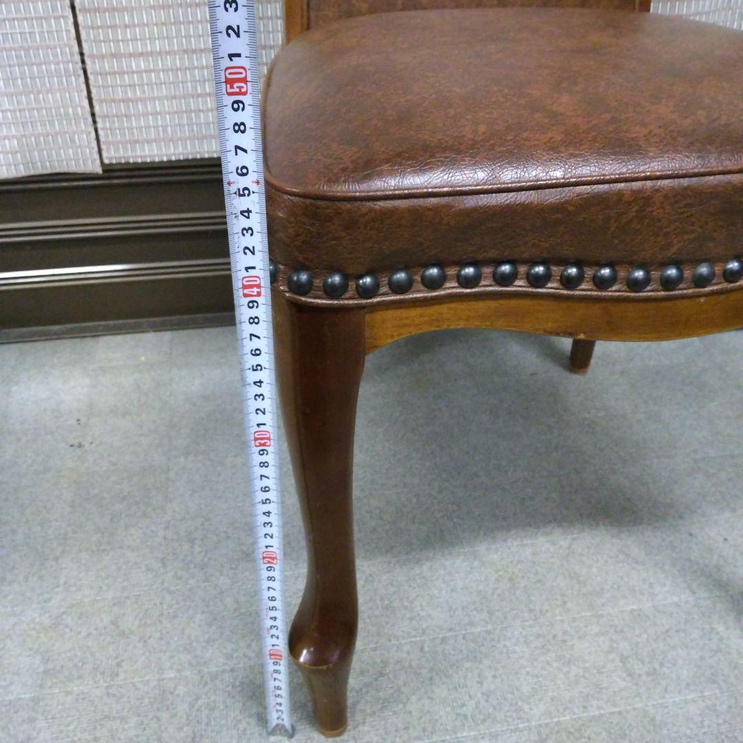 ☆期間限定！【豪華革張りレトロ チェアA現状品】