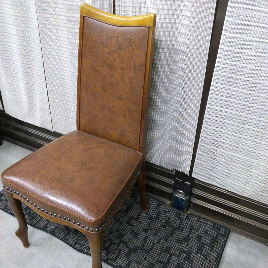 ☆期間限定！【豪華革張りレトロ チェアA現状品】