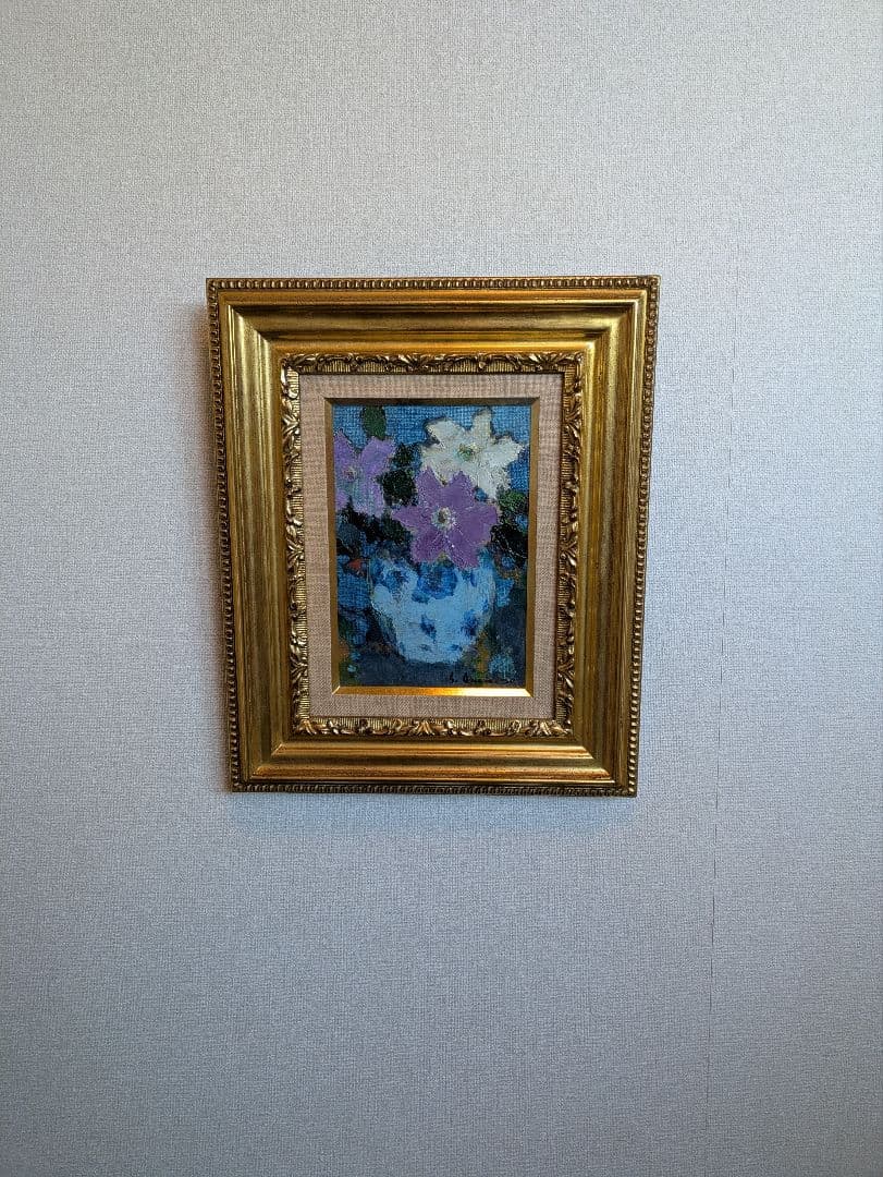 【真　作】大内田茂士、『静物画』、油彩SM、サイン入、箱無、画集付