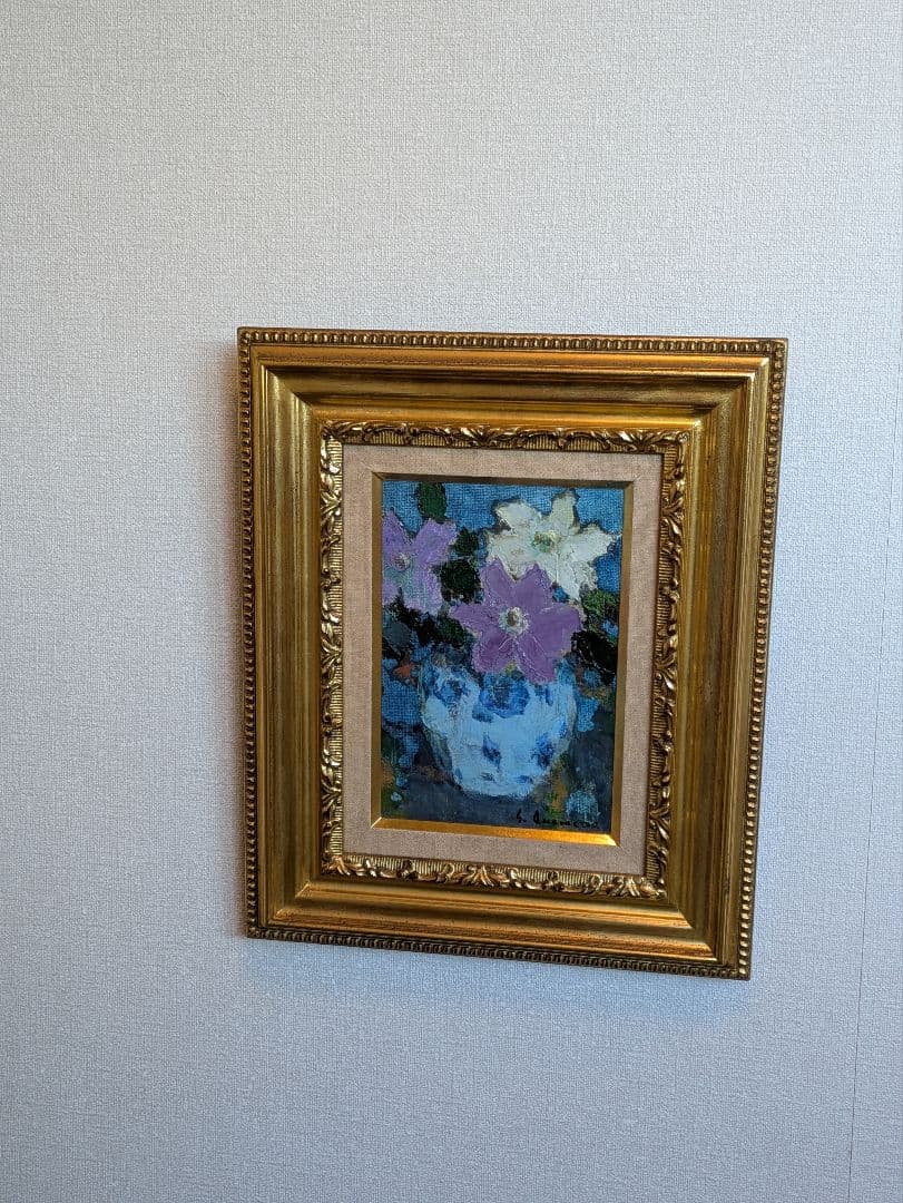 【真　作】大内田茂士、『静物画』、油彩SM、サイン入、箱無、画集付
