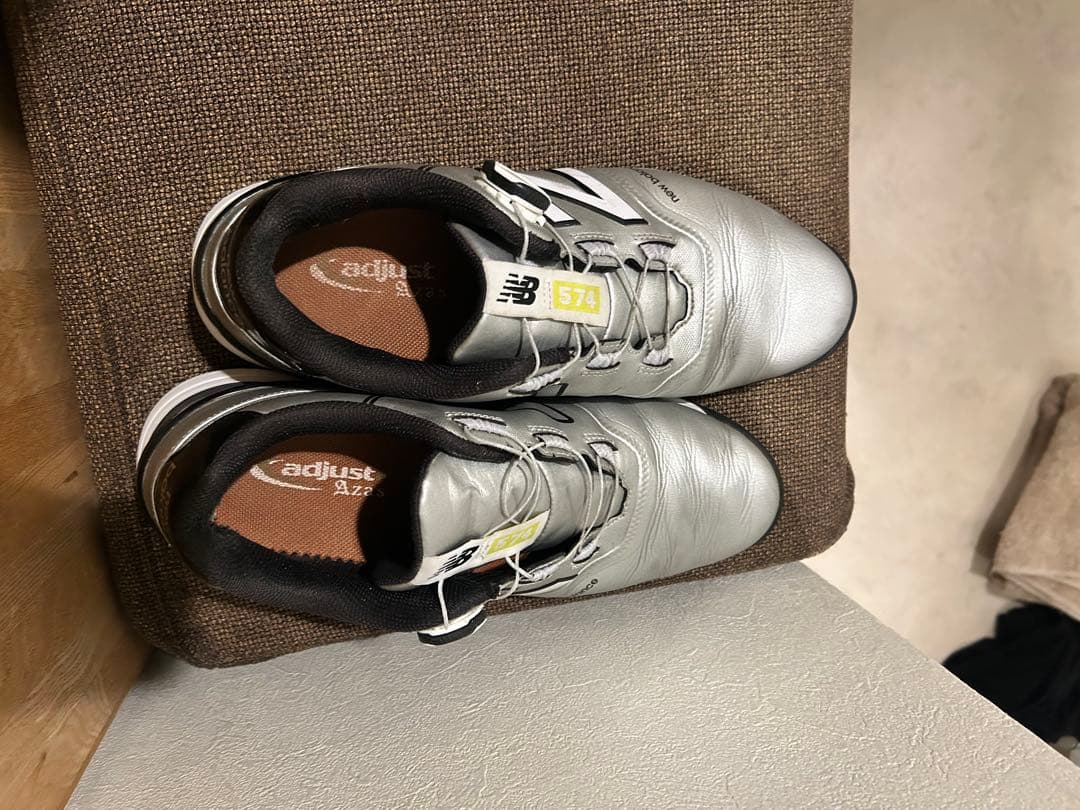 new balance 574 メンズ　ゴルフシューズ シルバー　27㎝