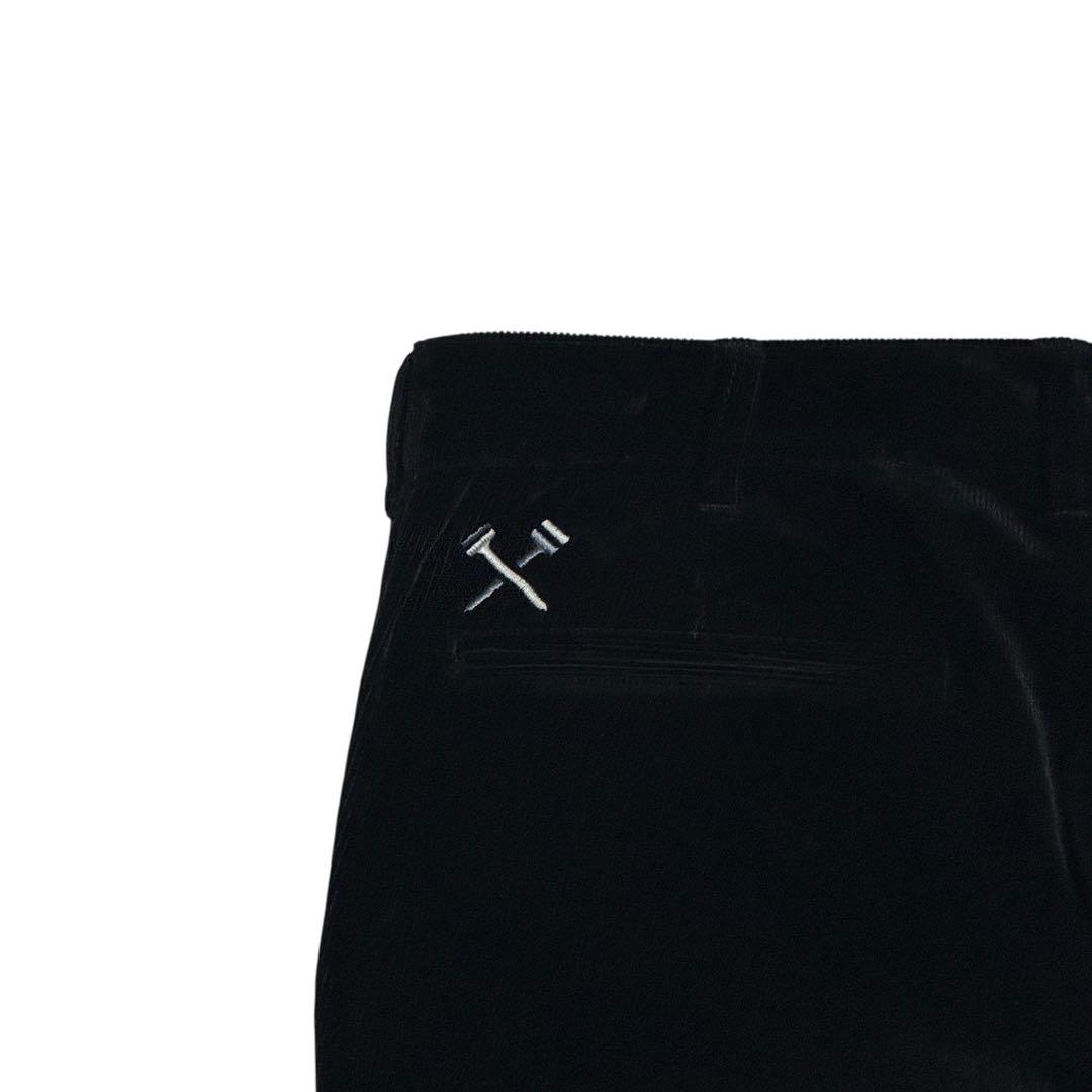 美品BEAMS GOLFビームスゴルフ　コーデュロイパンツ　ブラック　秋冬ワイド