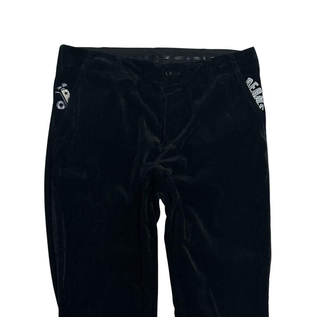 美品BEAMS GOLFビームスゴルフ　コーデュロイパンツ　ブラック　秋冬ワイド
