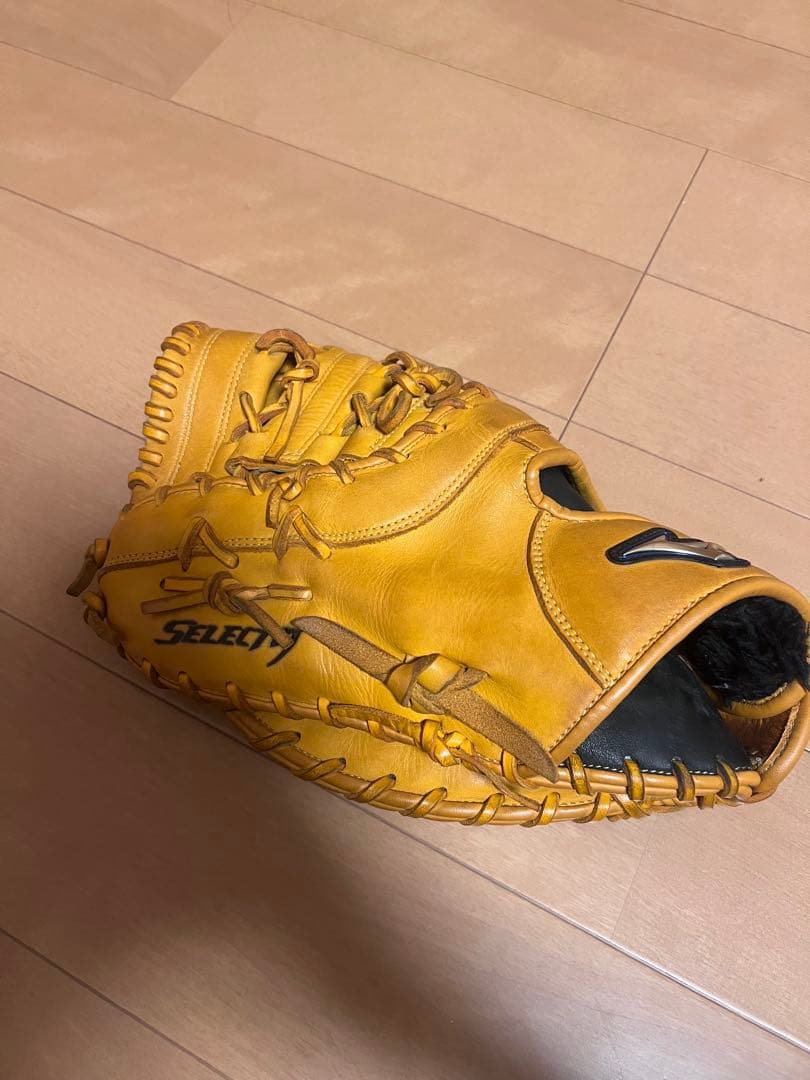 ファーストミットMizuno Select 黄色 レザー グローブ 左投げ用