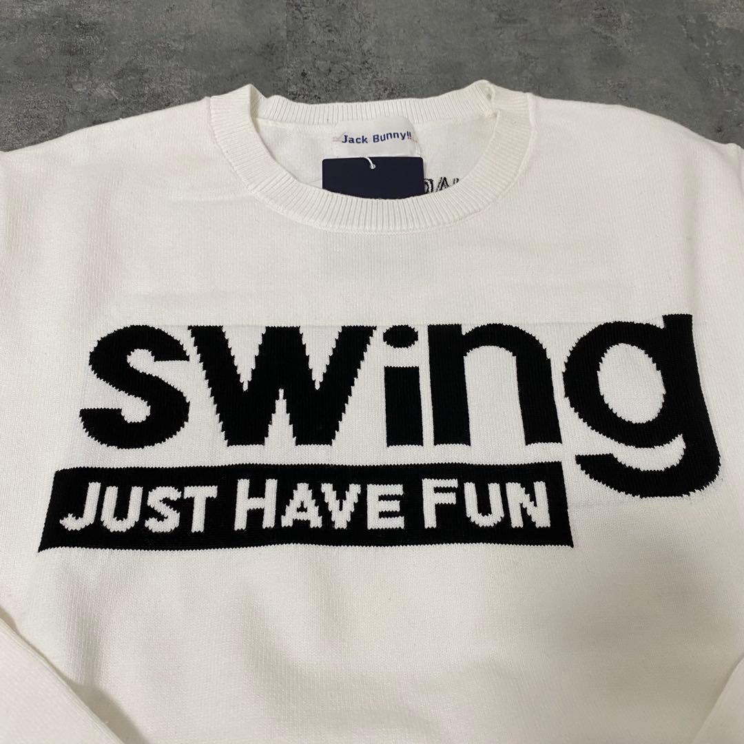 【新品】ジャックバニー　クルーネック セーター　Mサイズ　ホワイト　swing