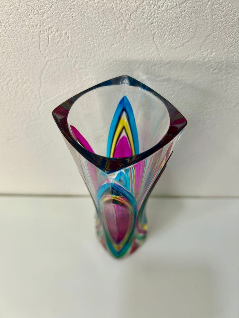 Vintage Cut Glass Vaseレトロ ガラス 花瓶