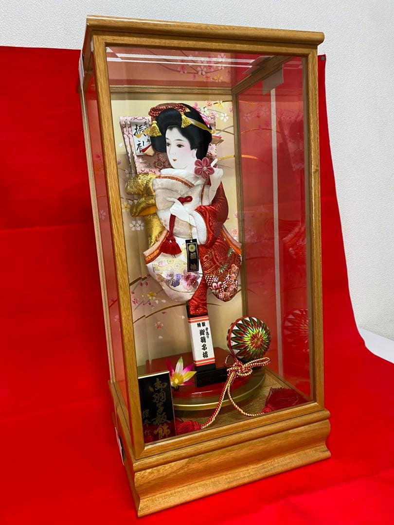 羽子板　ガラスケース１５号・サイズ間口約３２×奥行約２９×高さ約６４㎝