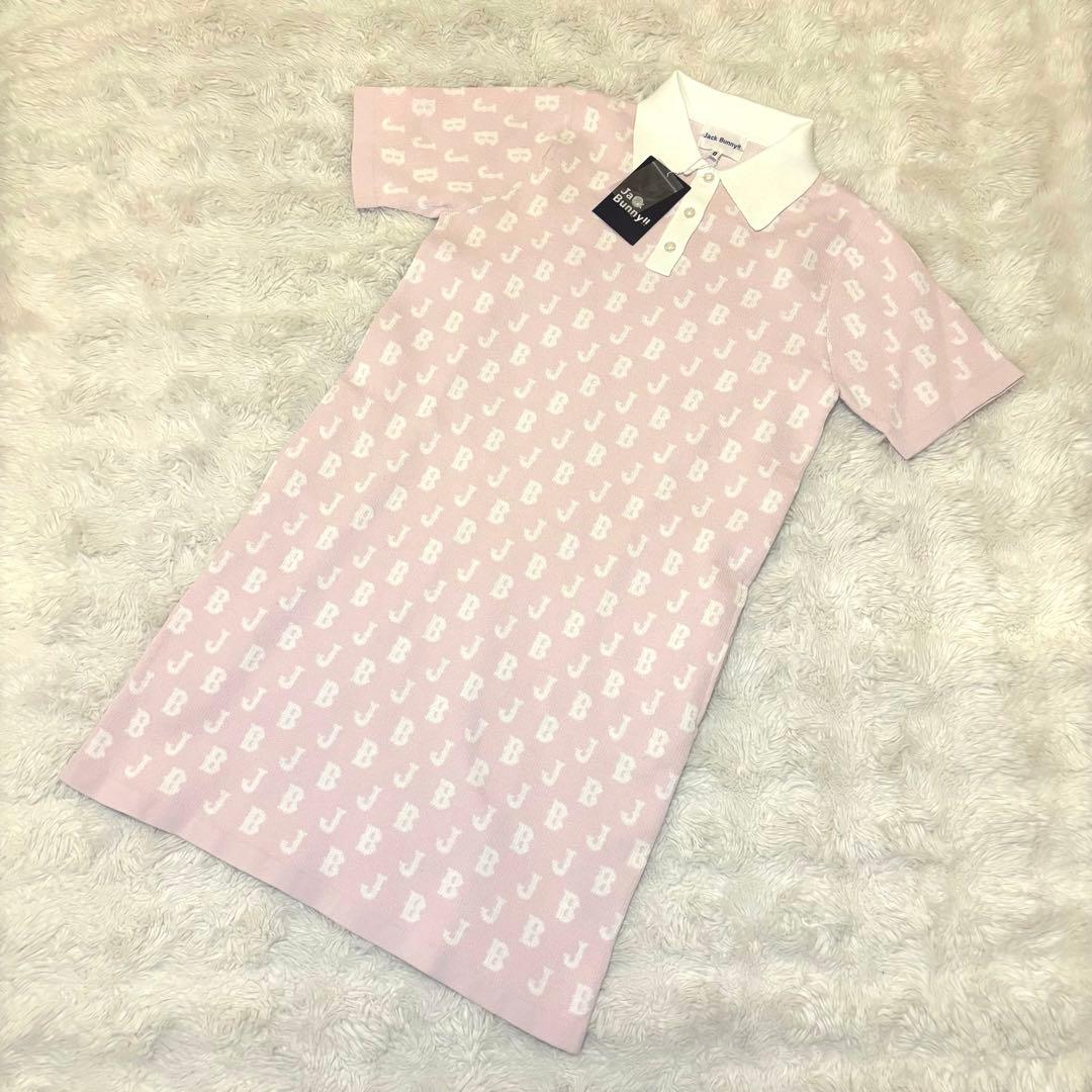 新品 ジャックバニー 半袖 ポロシャツワンピース ミニ ピンク ゴルフウェア 0